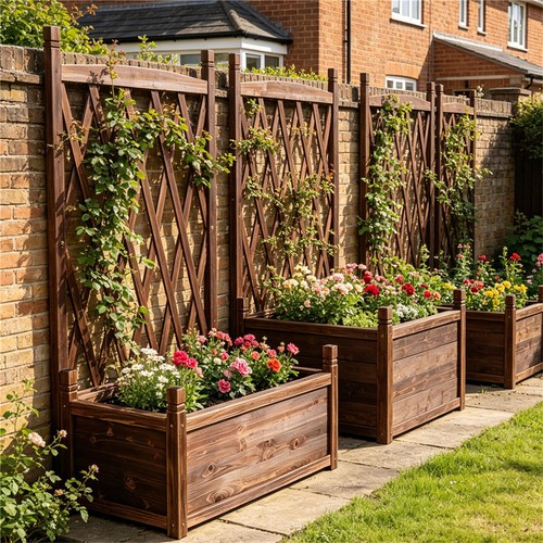 Raised garden bed - bed, trellis