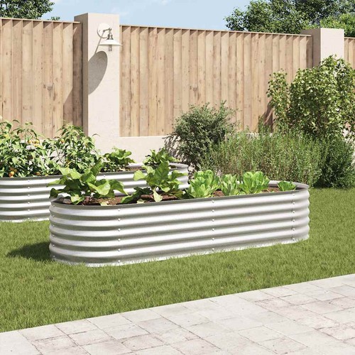 Galvanised steel raised garden - galvanised,