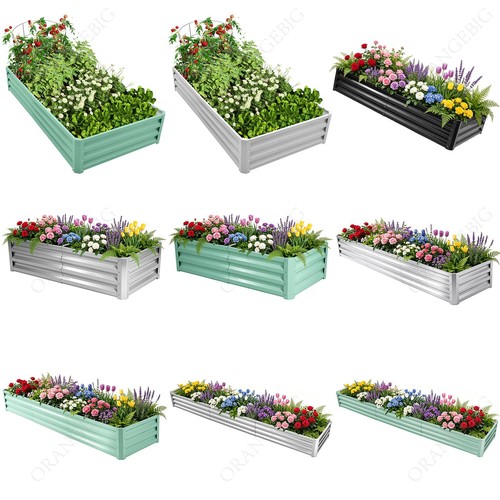 Galvanised steel raised garden - galvanised,