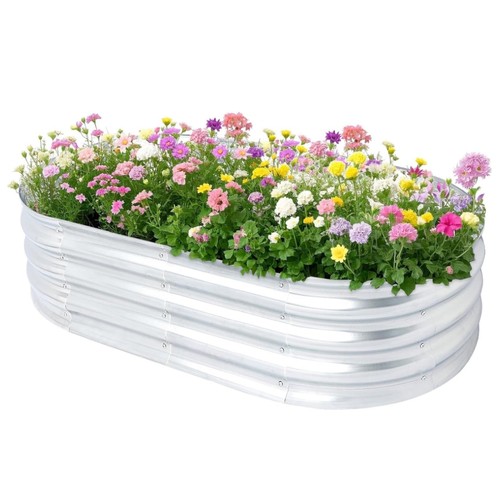 Galvanised steel raised garden - galvanised,