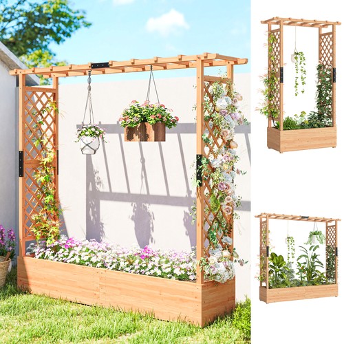 Garden planter with - planter, trellis
