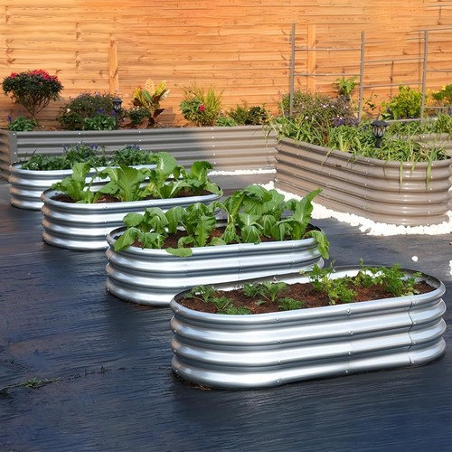 Oval raised garden bed - garden,