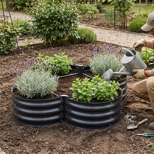 Galvanised steel raised garden - raised,