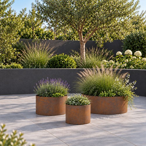 Rusty steel garden - steel,
